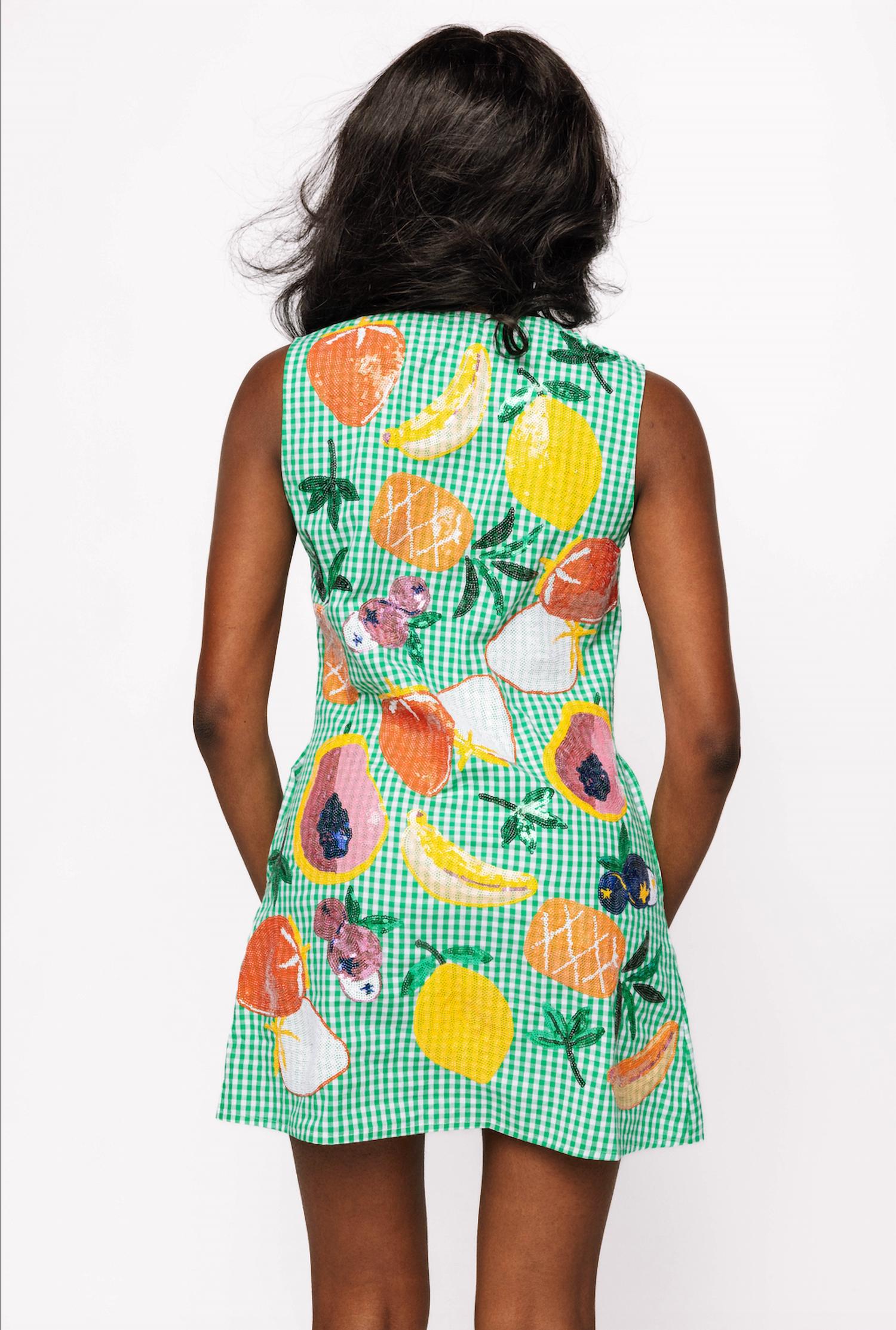 Queen Of Sparkles - Fruit Button Up Tank Dress