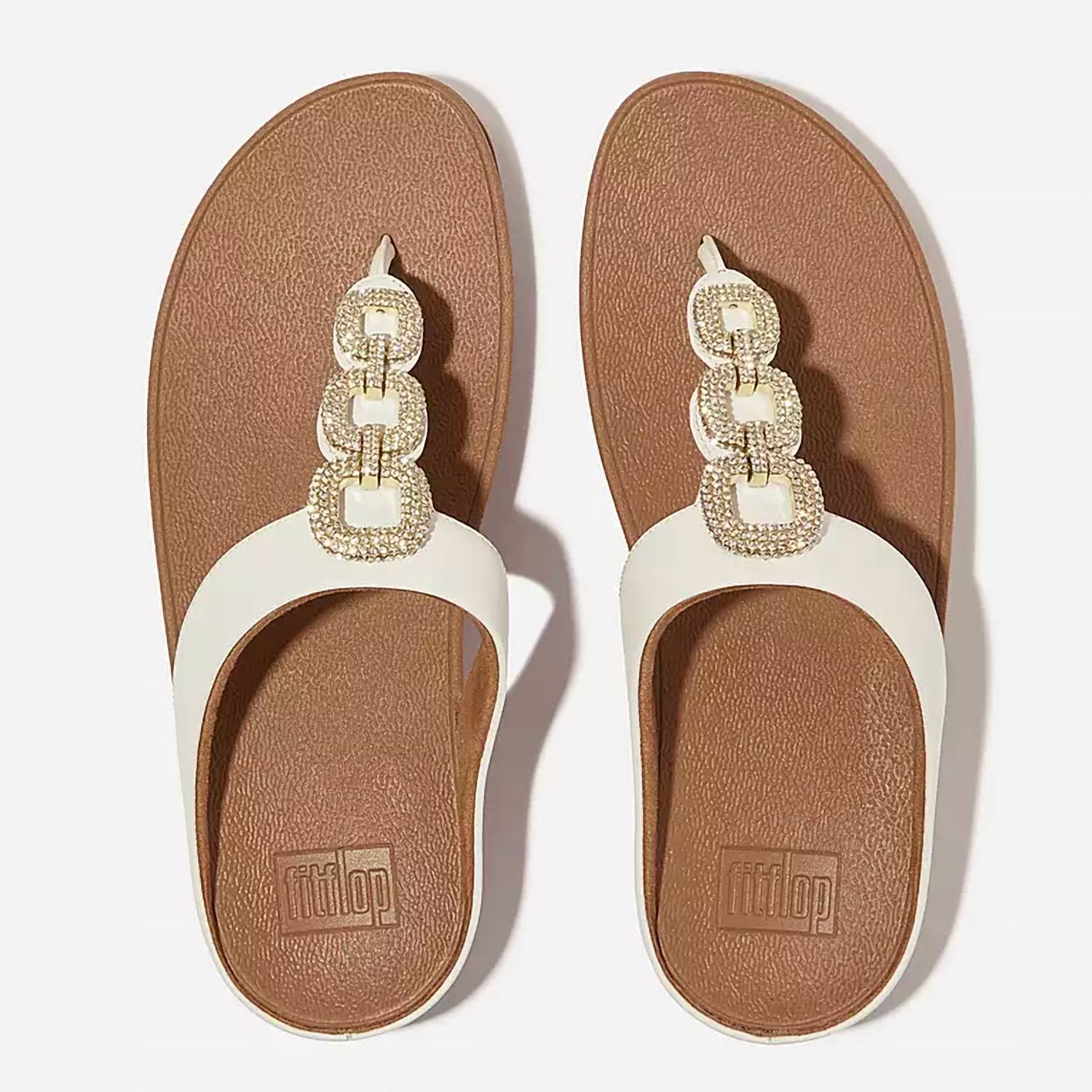 Fitflop - Women's Fino Crystal-chain Toe-post Sandals