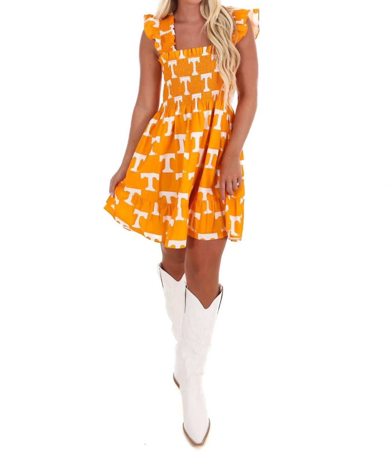 Stewart Simmons - University Of Tennessee Poplin Smocked Mini Dress