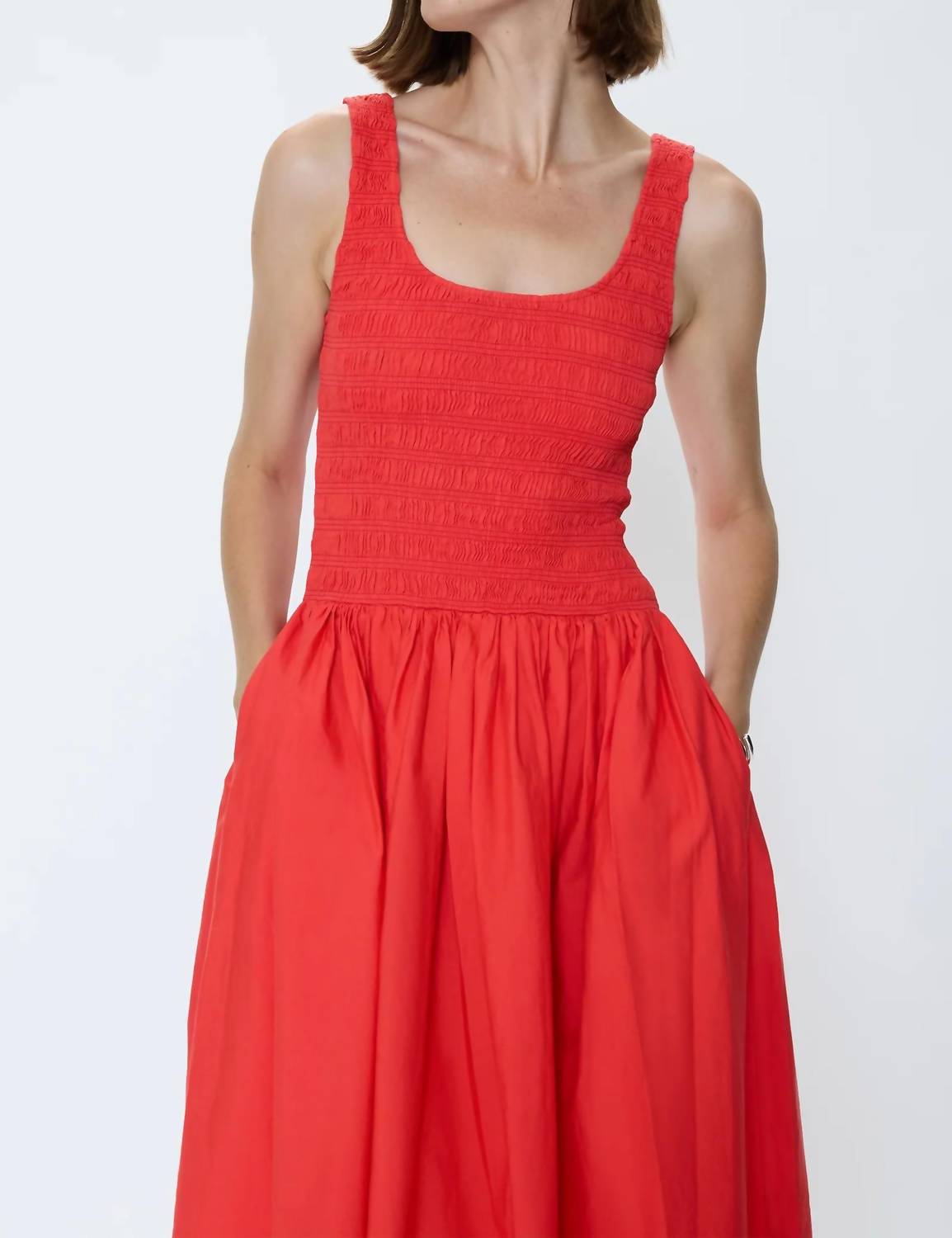 Pistola - Alessia Smocked Drop Waist Midi Dress