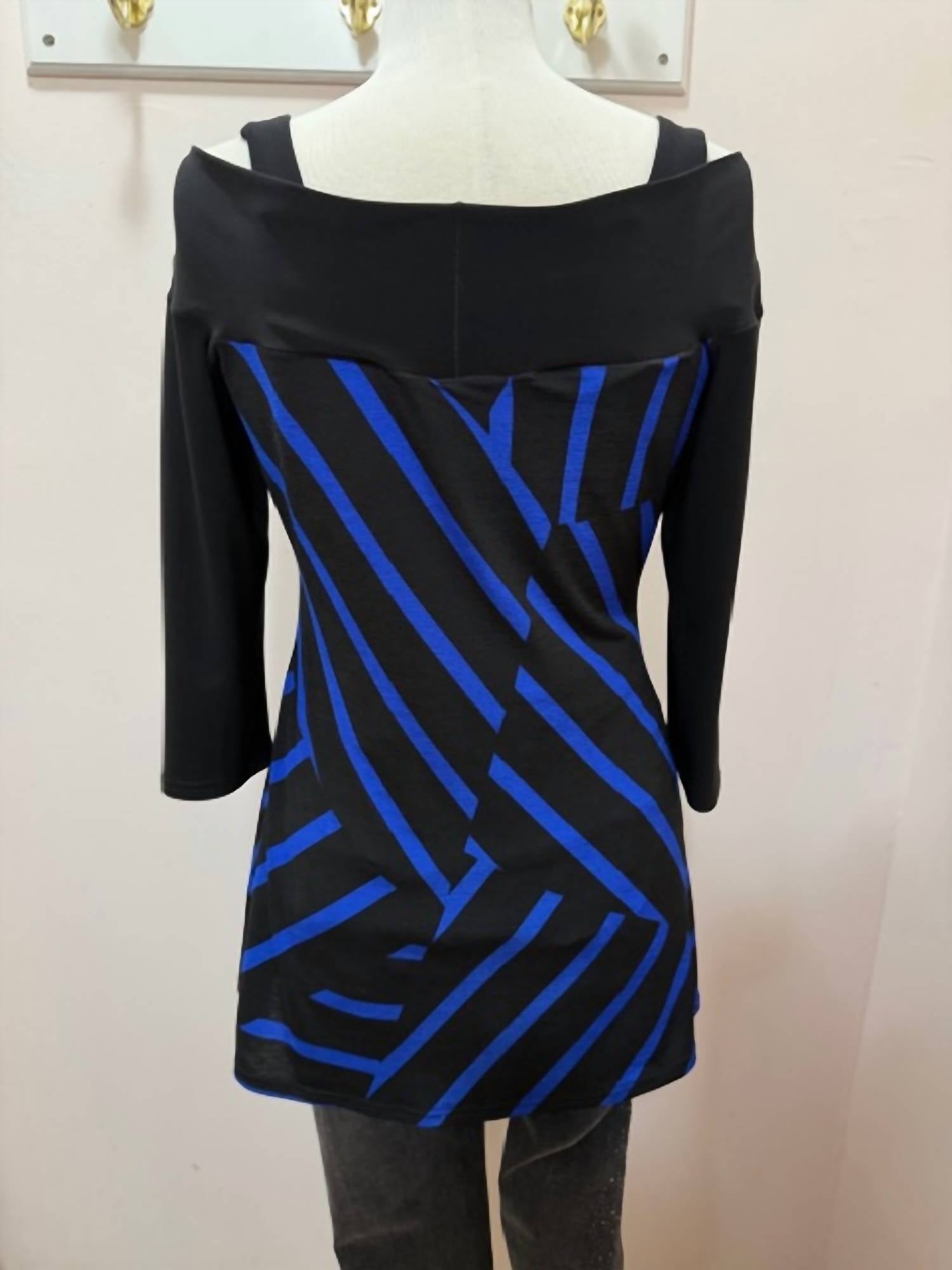 Joseph Ribkoff - Women's Off Shoulder Elbow Sleeve Print Tunic
