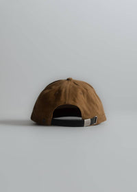 Iron & Resin Men's Moto Team Hat in cognac - men's hat - detail view