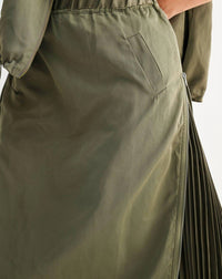 Joh Jelani Skirt With Pleated Zipper Sides in olive - women's skirt - view 4