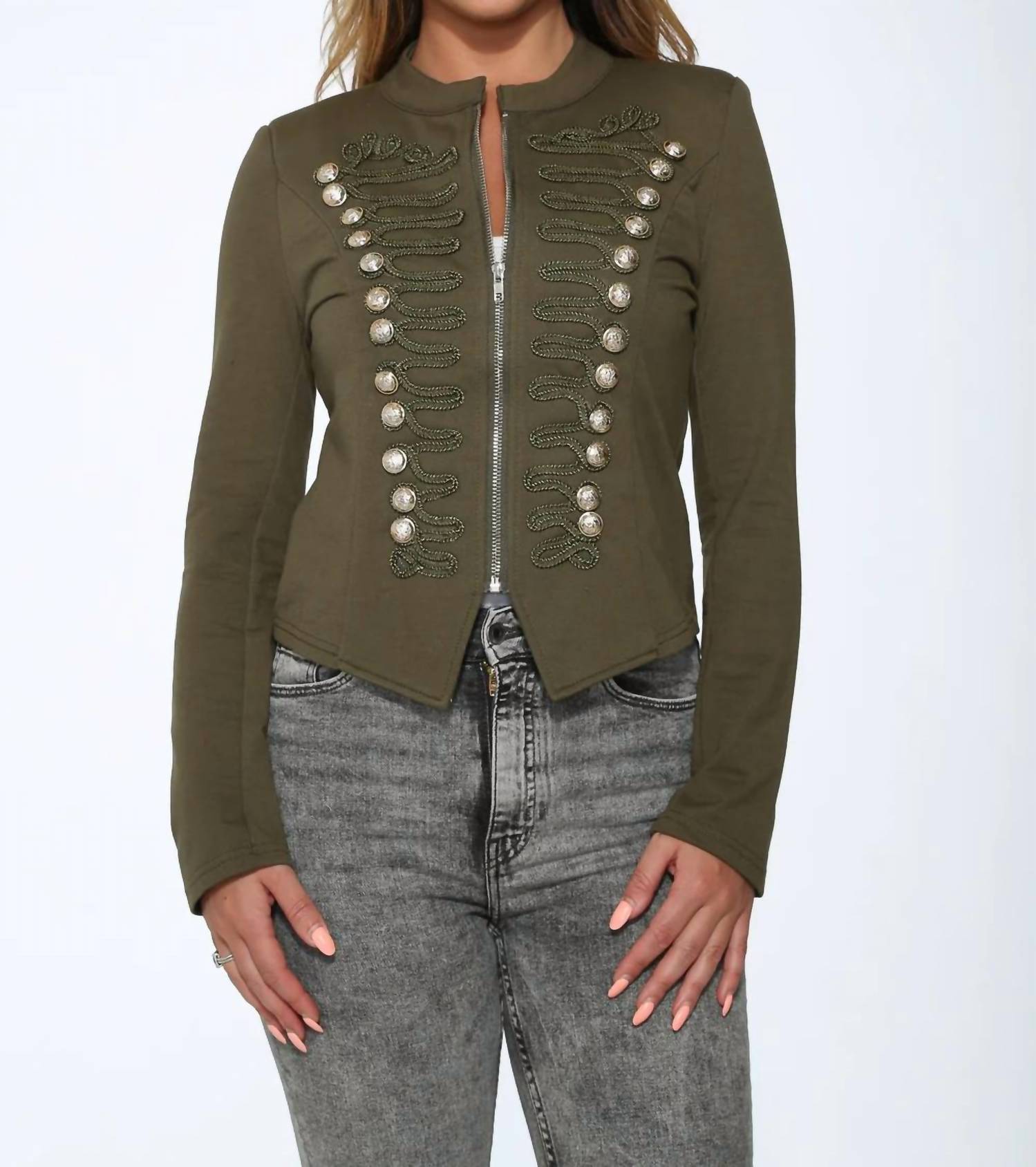 Orchid Bloom - Passementerie Detailed Military Jacket