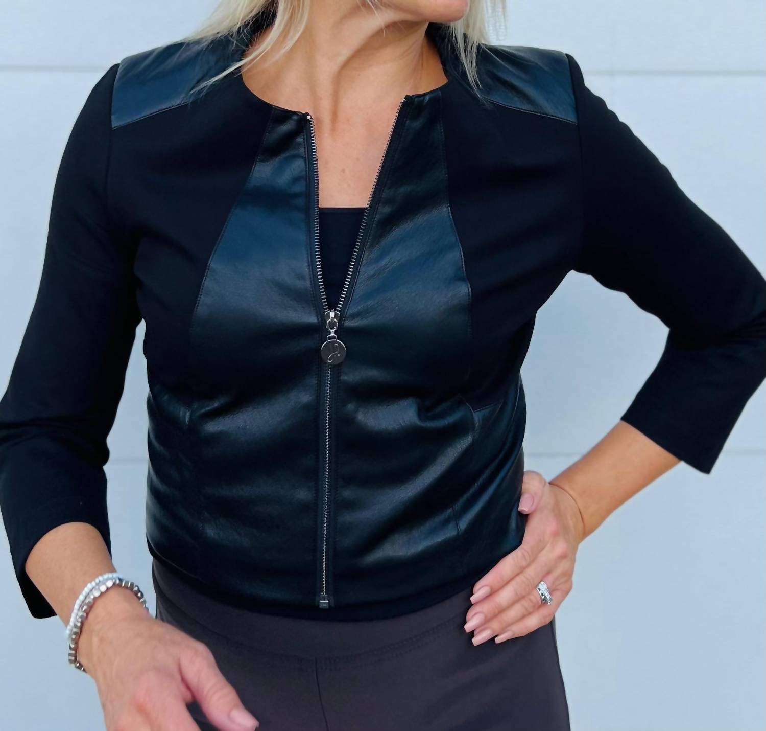 Joseph Ribkoff - Cropped Leather Jacket