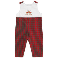 Bailey Boys Reindeer On Plaid John John Jumpsuit in white red - kids' item - view 4
