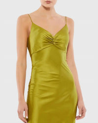 Mac Duggal - Spaghetti Strap Charmeuse Slip Dress