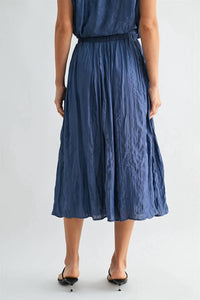 Fun 2 Fun - Lena Crinkle Satin Midi Skirt