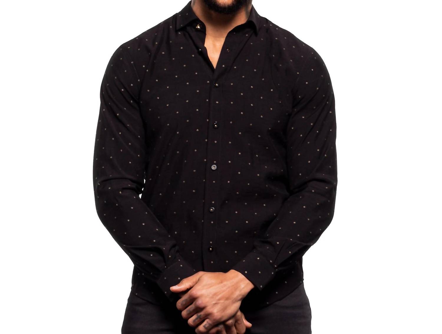 Eight X - Gold Sparkle Button Down Shirt