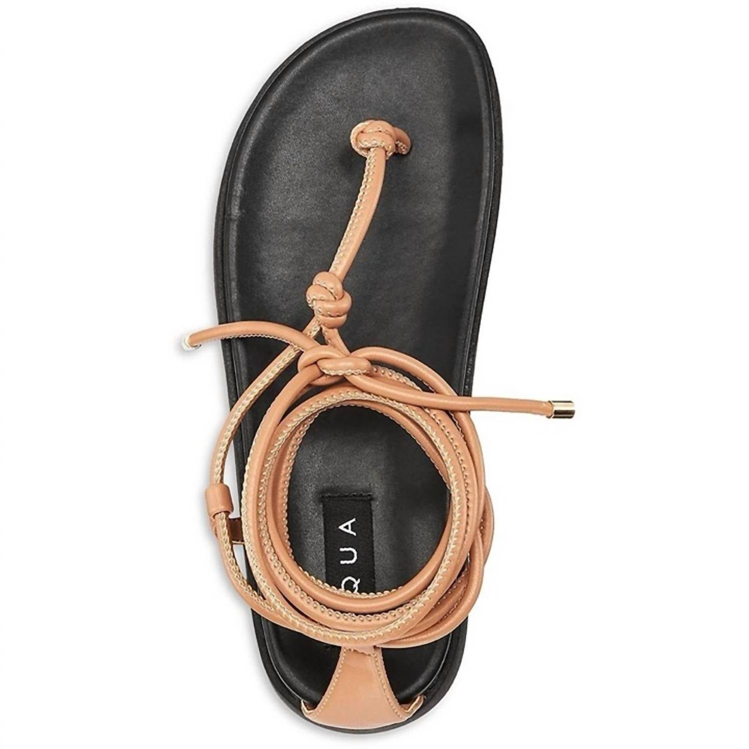 Aqua - Women's Muse Strappy Ankle Tie Thong Sandals