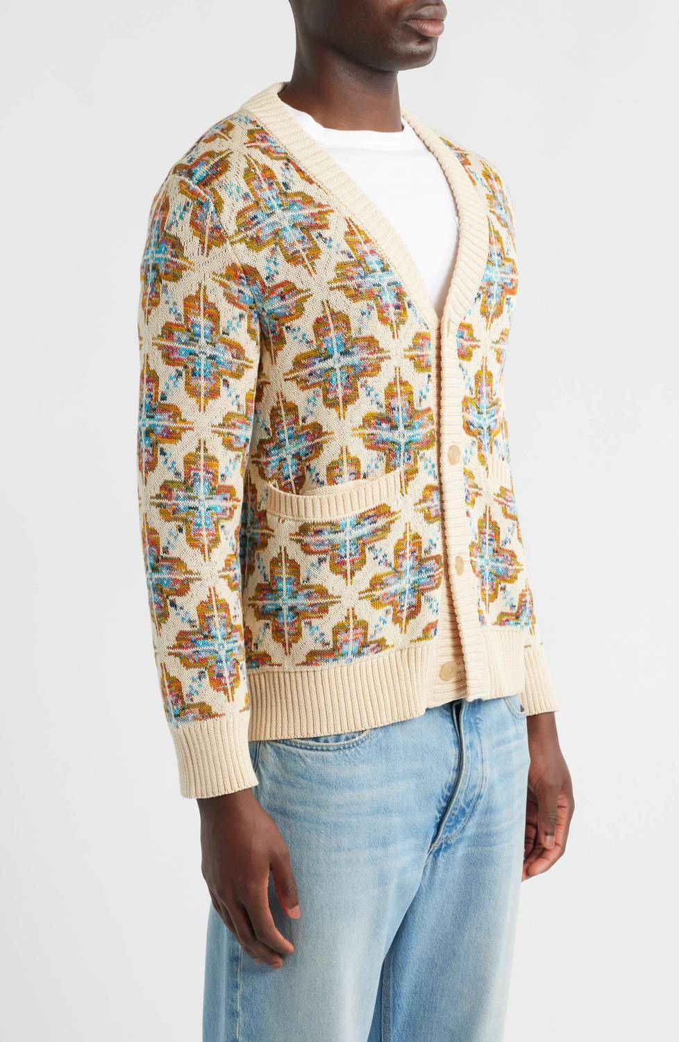 Corridor Mariposa Cardigan Top in natural - men's sweater - alternate view