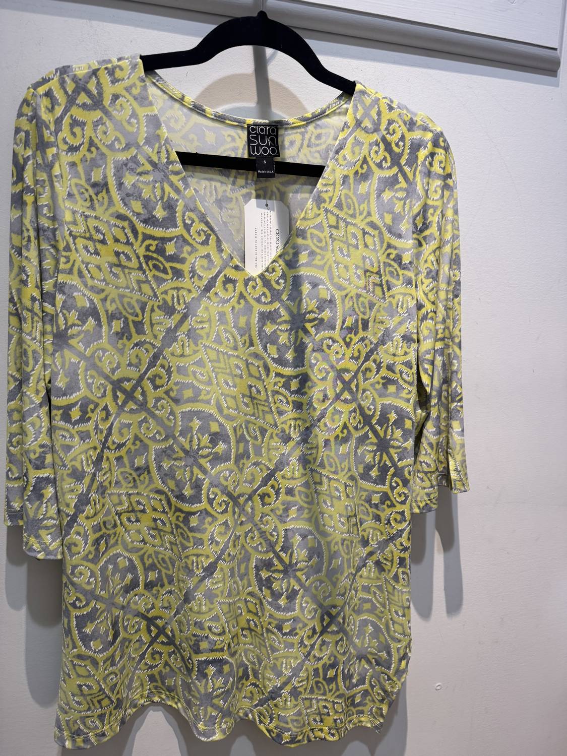 Clara Sunwoo - Mosaic print VNeck soft tunic