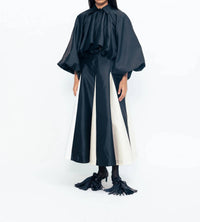 LOVEBIRDS Godet Midi Skirt in onyx ivory - women's skirt - detail view