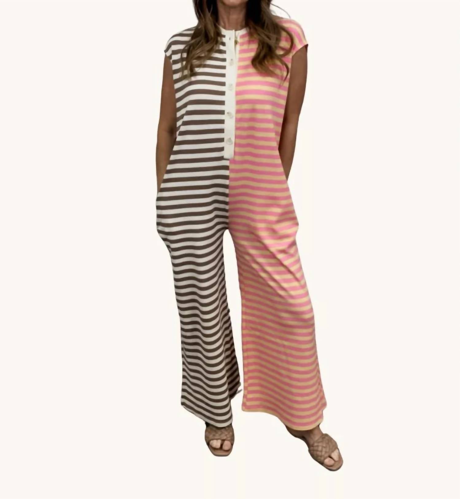 Wishlist - Daisy Striped Jumpsuit