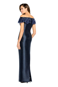 Cameron Blake Off The Shoulder Fitted Dress in navy blue - women's dress - alternate view