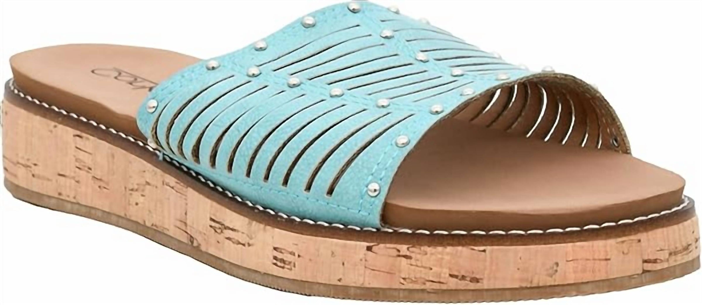 Corkys Footwear Women's At Ease Sandal in turquoise - women's sandal