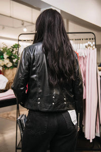Reset By Jane - Faux Leather Long Sleeve Jacket