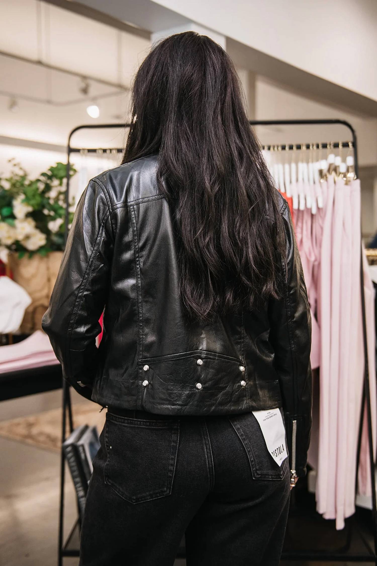 Reset By Jane - Faux Leather Long Sleeve Jacket