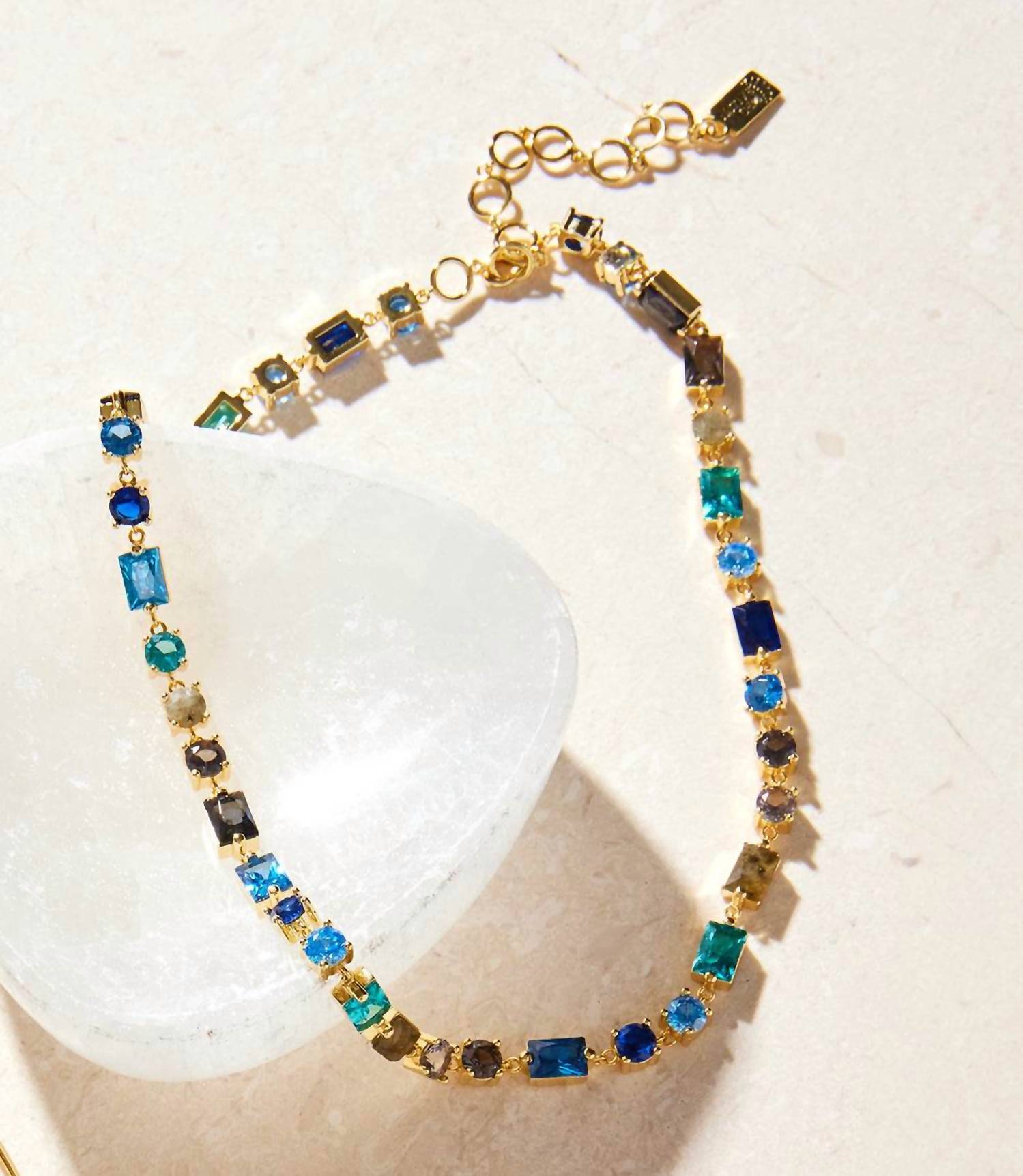 NATIVE GEM Women's Atlantis Crystal Necklace in blue - women's jewelry - alternate view