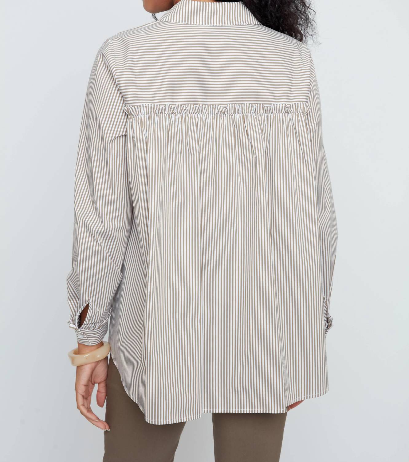Renuar - Button Down Long Sleeve Stripe Top