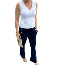Veronica M - Ponte Pants With Gold Buttons