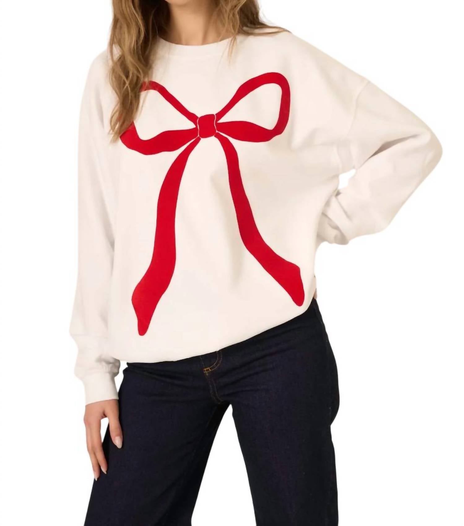Project Social T - Flocked Bow Sweatshirt