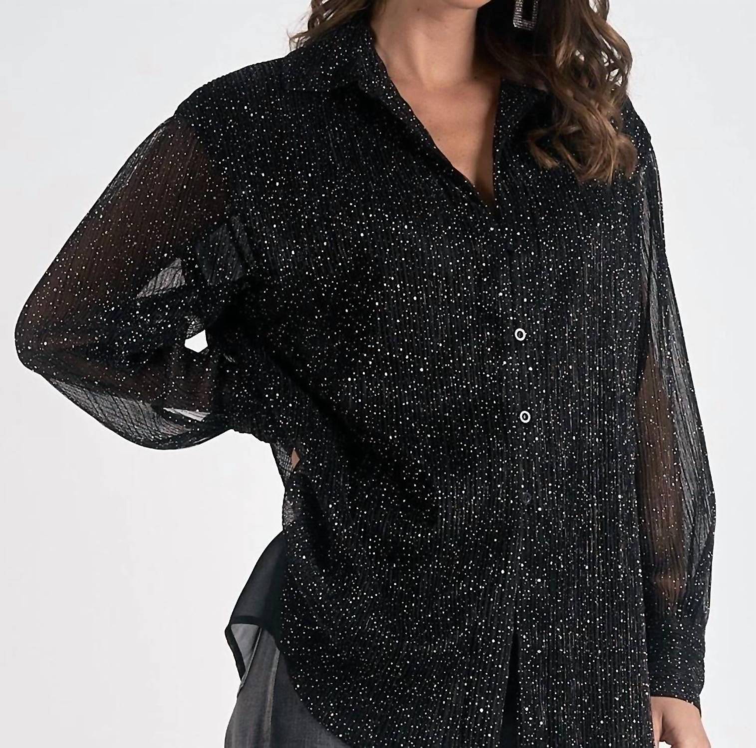 Elan - Oversized Spec Button Up