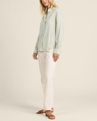 TROVATA Rumi Blouse in verde micro stripe - women's shirt - view 4