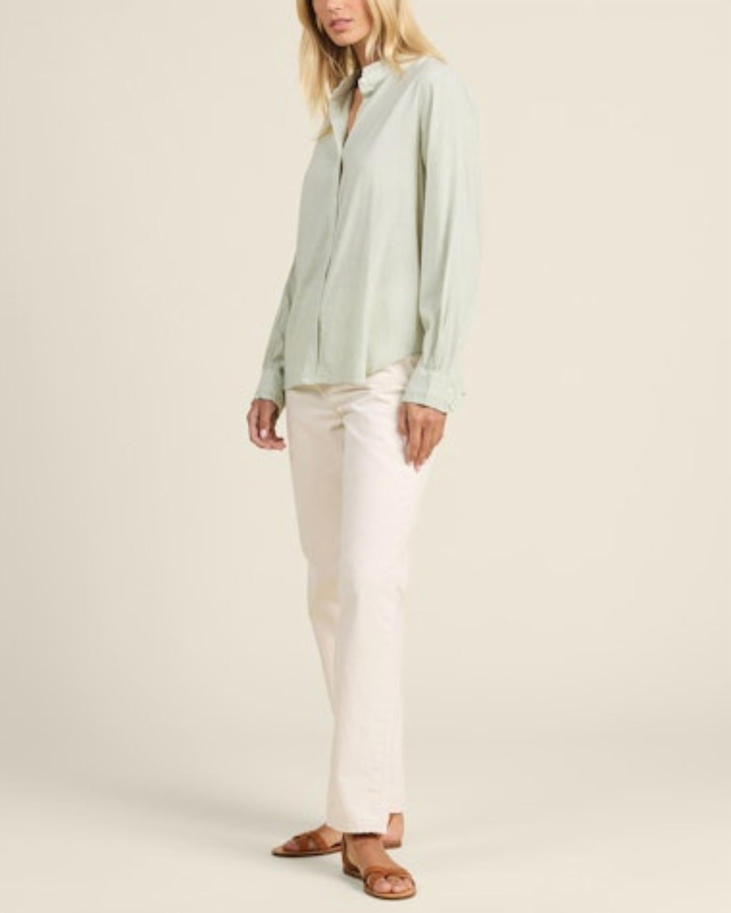 TROVATA Rumi Blouse in verde micro stripe - women's shirt - view 4