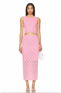 Minkpink - Solano Diamond Knit Midi Skirt