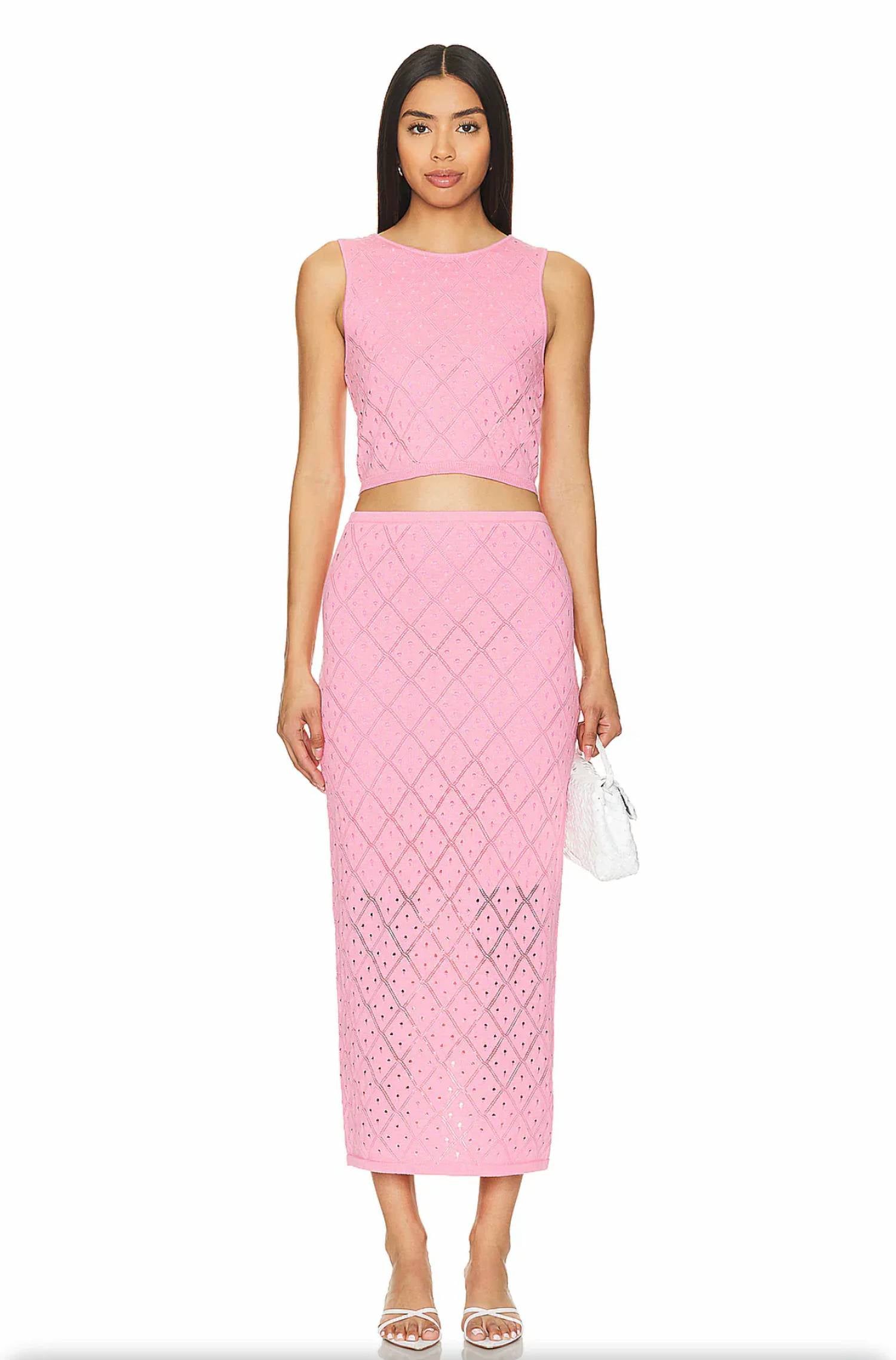 Minkpink - Solano Diamond Knit Midi Skirt