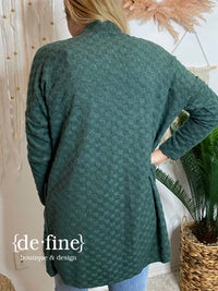 Bombom - Super Soft Check Pattern Lightweight Cardigan
