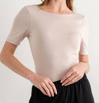 Wasabi + Mint - Leah Scrunched Low Back Short Sleeve Bodysuit