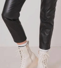 Bsl - High Waist Straight Faux Leather Pants