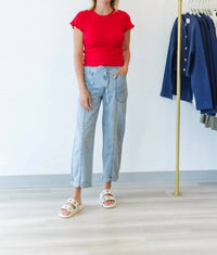 Daze - Villa Drawstring Barrel Leg Jeans