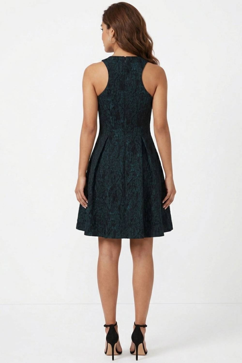Ali Ro - Jacquard Front-zip Fit And Flare Party Dress