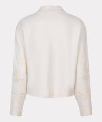 ESQUALO Cana Boxy Embroidery Cardigan in light sand - women's cardigan - view 6