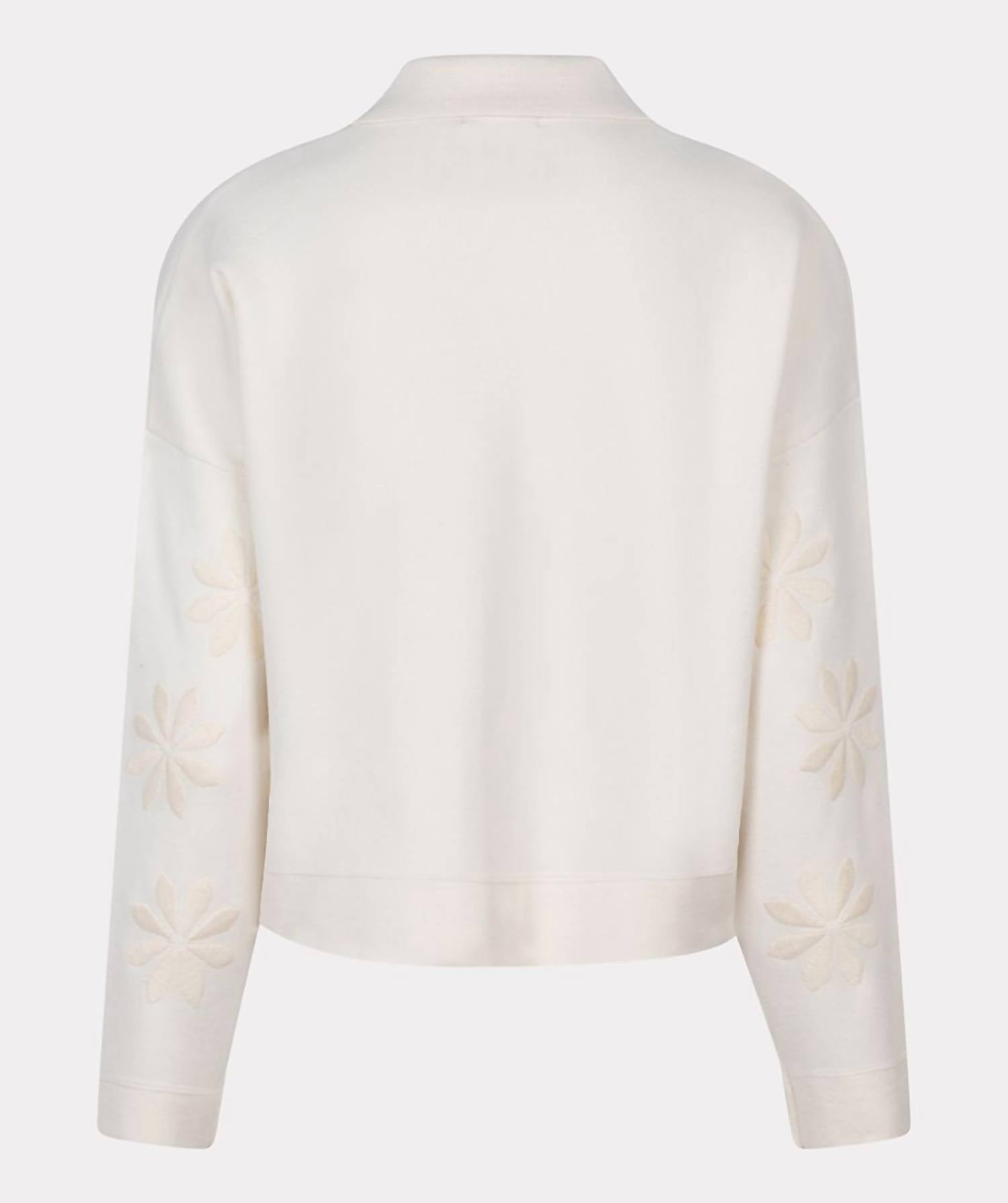 ESQUALO Cana Boxy Embroidery Cardigan in light sand - women's cardigan - view 6