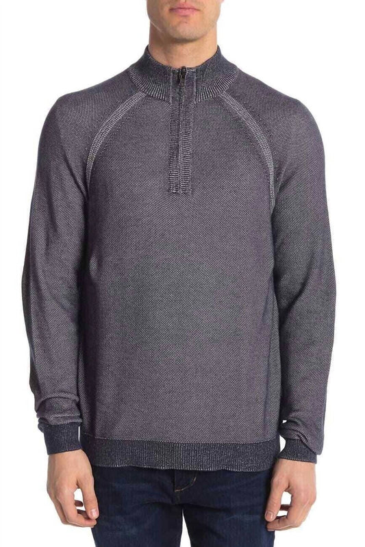 Tailor Vintage - Birdseye Reversible 1/4 Zip Knit Pullover Sweater