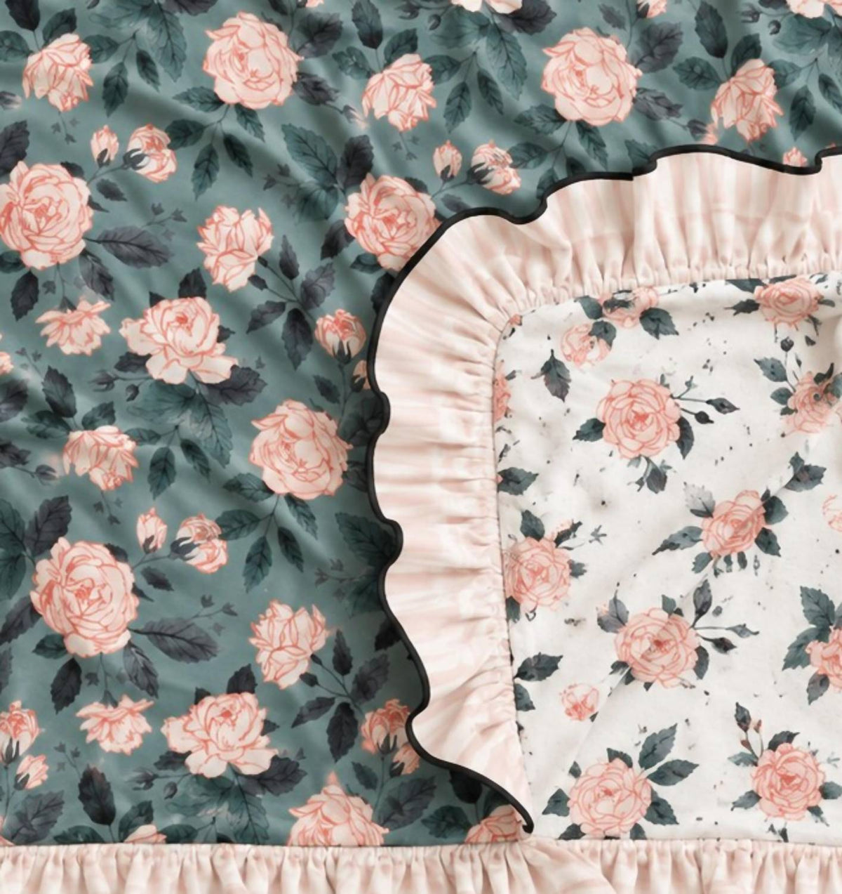 Laree + Co. - Toddler Evelyn Floral Bamboo Ruffle Blanket