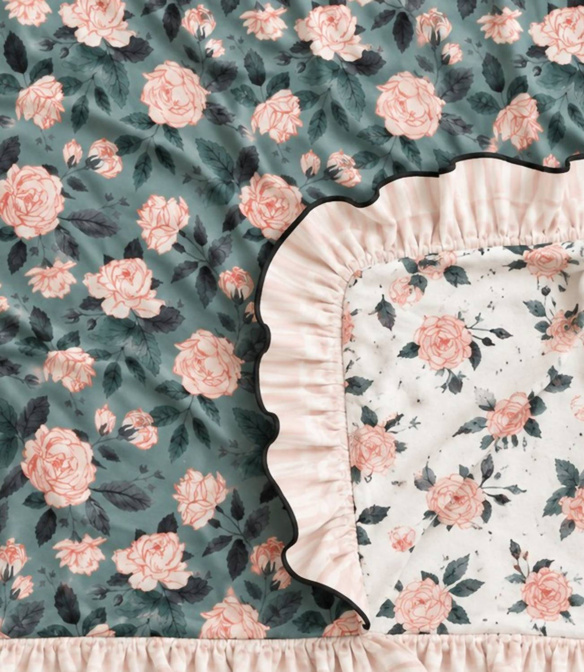 Laree + Co. - Toddler Evelyn Floral Bamboo Ruffle Blanket