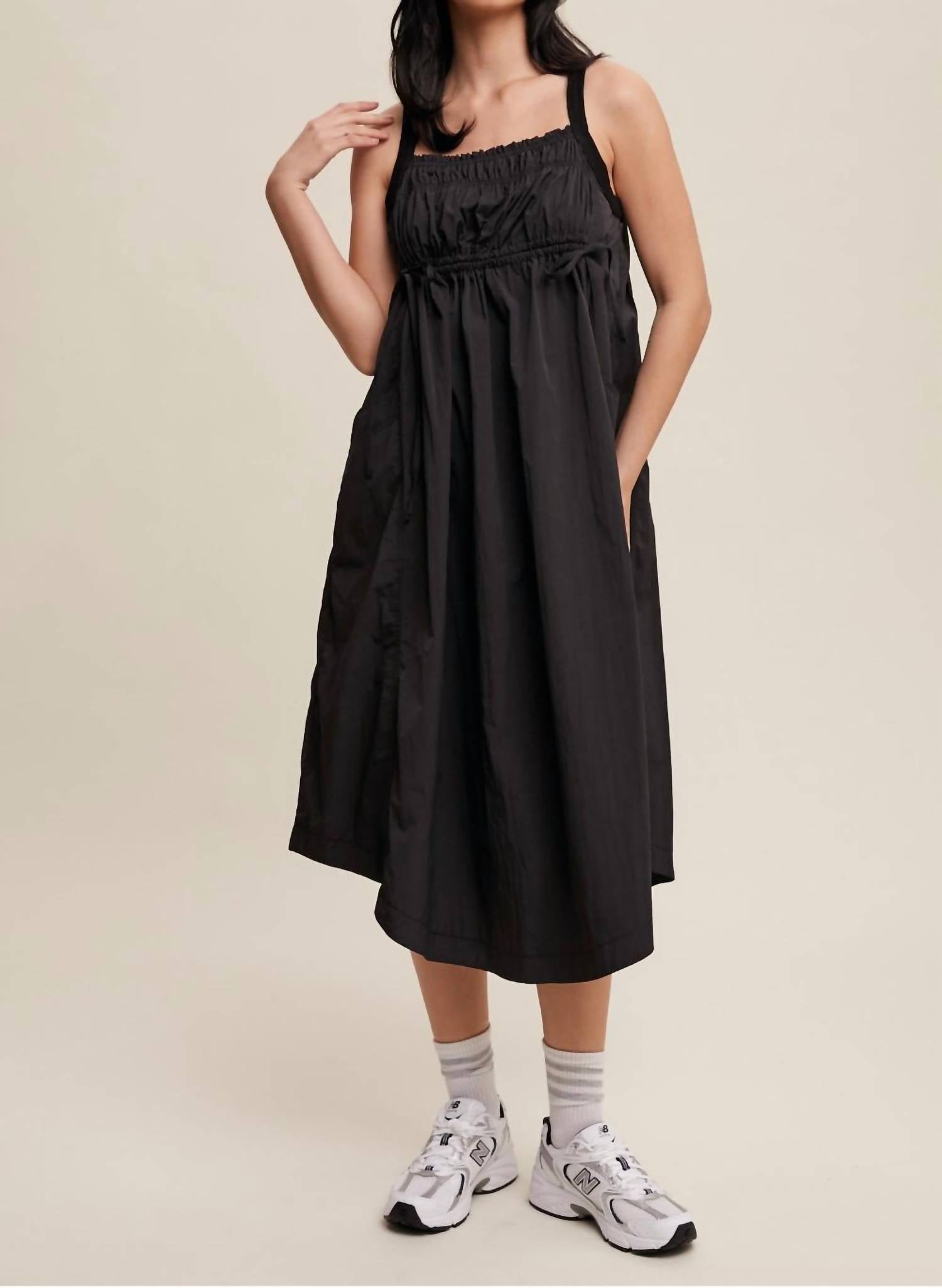 Listicle - Parachute Drawstring Midi Dress