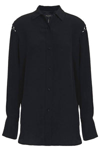 Hana Button Down Long Sleeve Silk Shirt Blouse