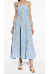 Rotate - Flared Strapless Midi Dress