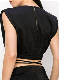 Ina Fashion - Sidney Sleeveless Satin Crop Top