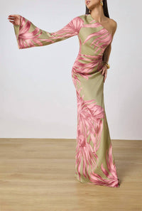 Rococo Sand - Fawn One Shoulder Maxi Dress
