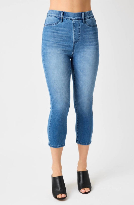 Judy Blue - High Waist Cool Denim Pull On Capris Pants