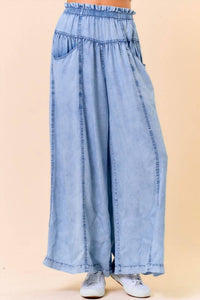 Doe And Rae - Comfort Tencel Denim Volume Wide Leg Pants
