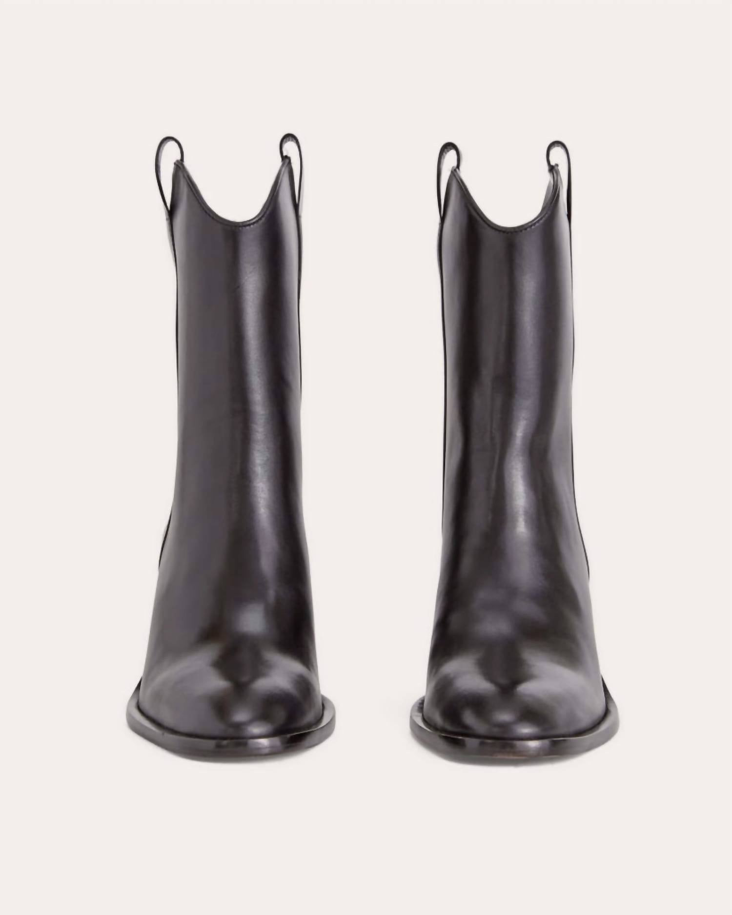 Everlane Women's Outlaw Western Leather Boots in black - women's shoe - alternate view