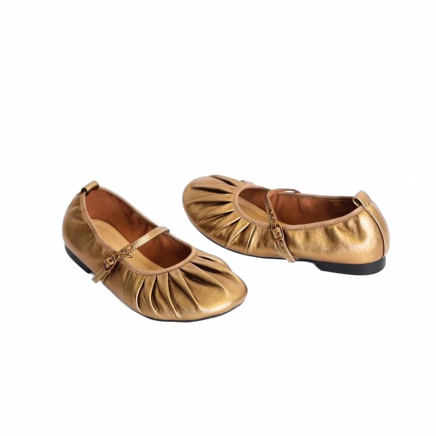 Ayalla Women's Mila Flat Shoes in bronze - women's flats